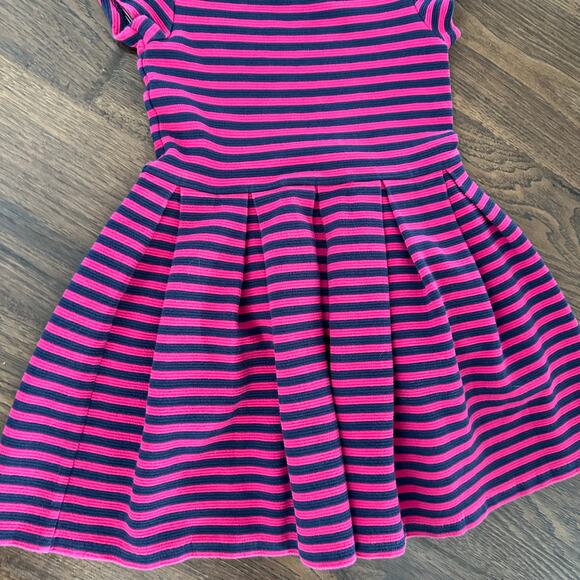 Polo Ralph Lauren Little Girls 6X Pink Blue Striped A-Line Dress Short Sleeve - Picture 3 of 5